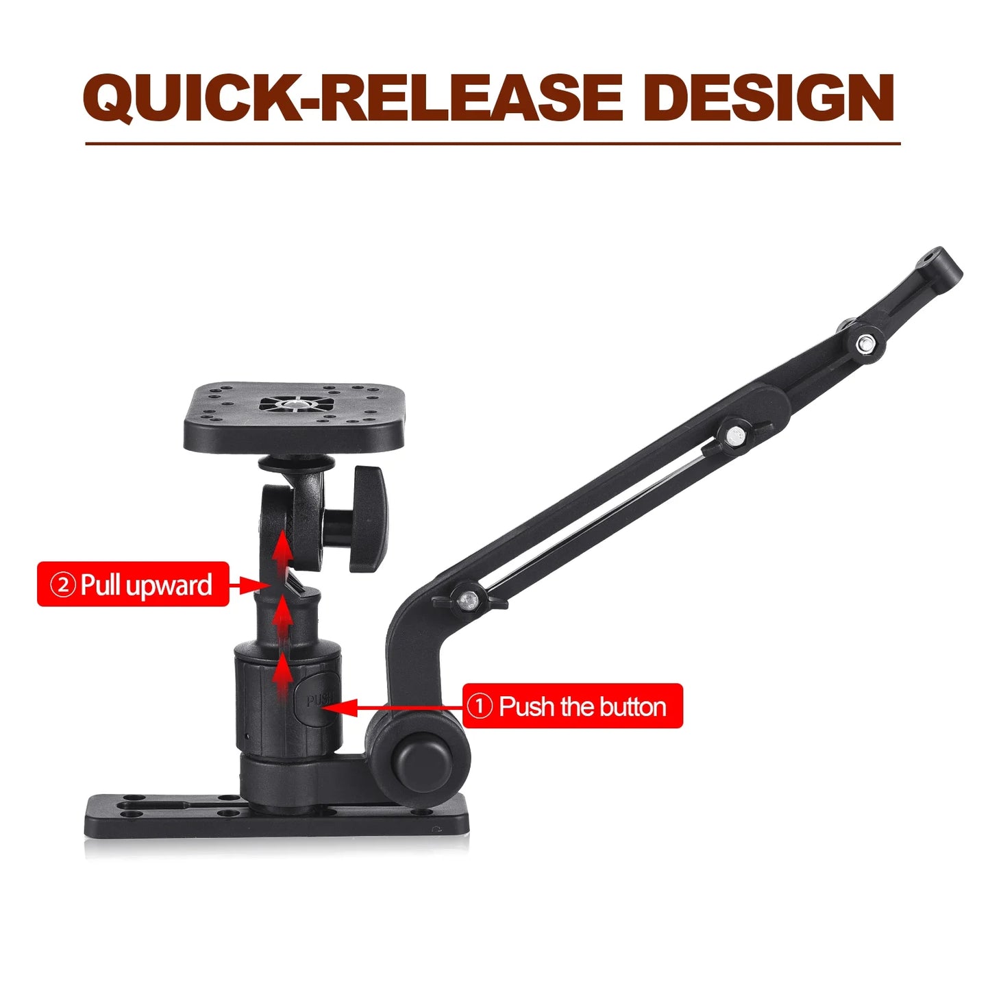 Aibecy Kayak Fish Finder Mounting Plate Transducer Mount Arm V4182