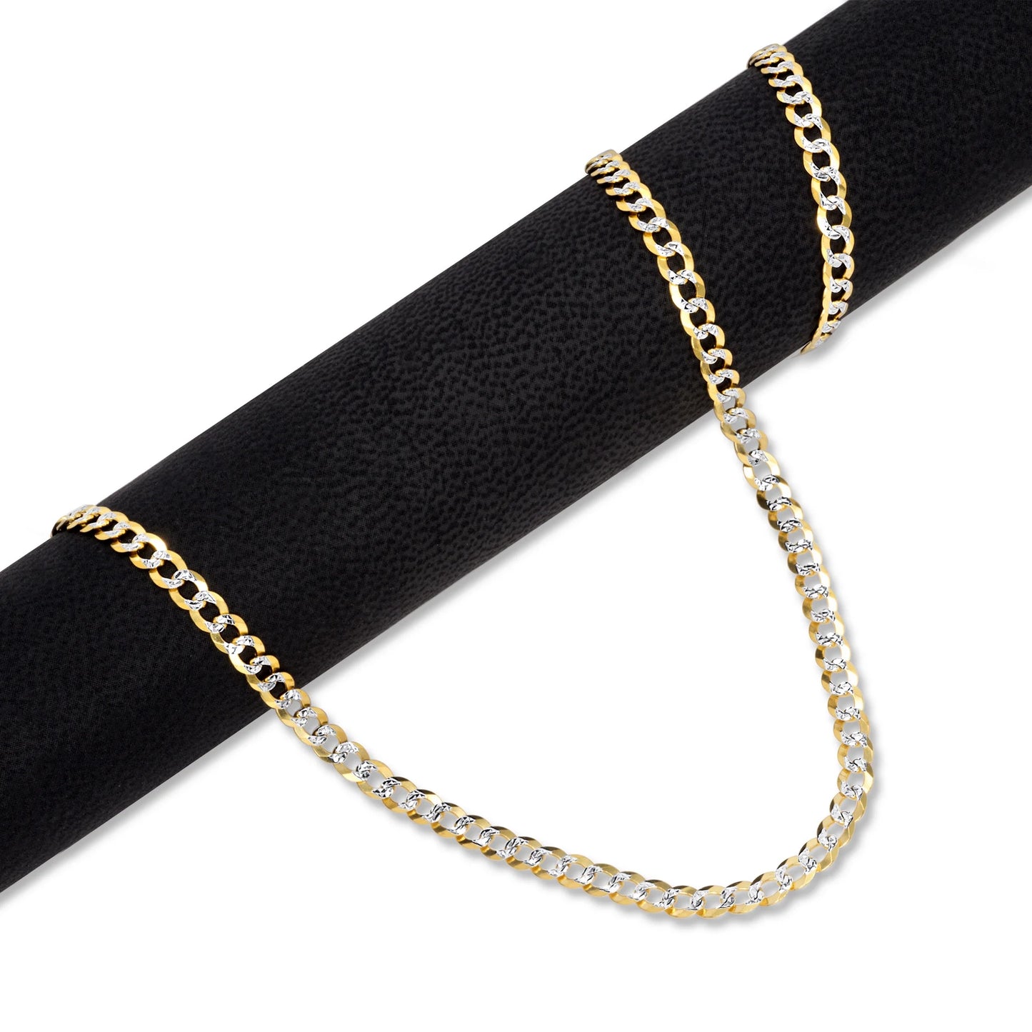 Nuragold 10k Yellow Gold Solid 4mm Cuban Chain Pendant Necklace O21459