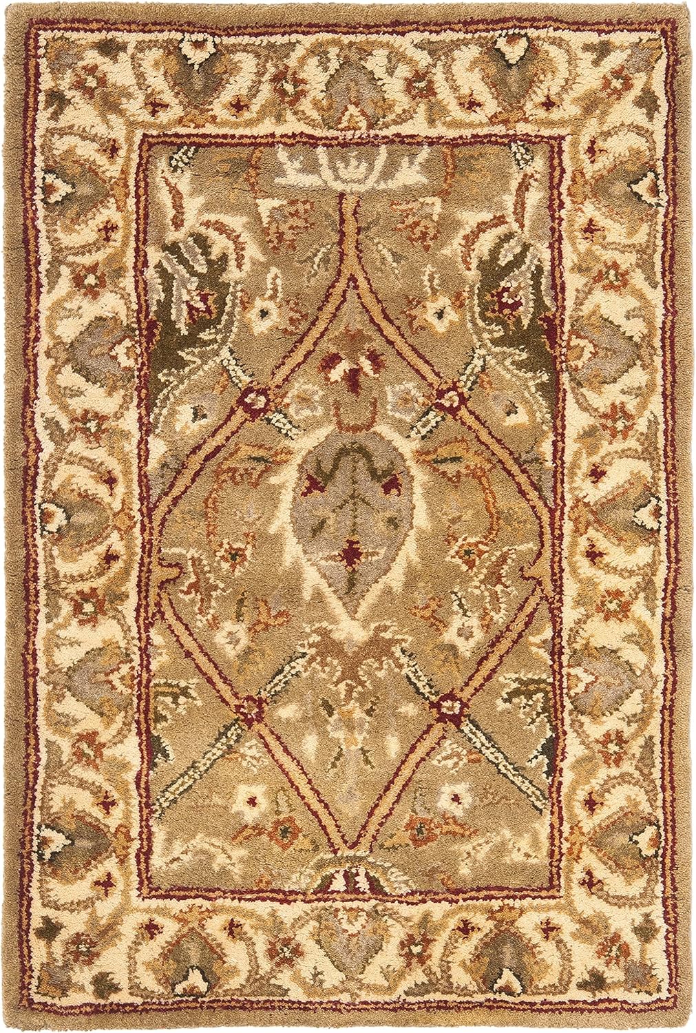 SAFAVIEH Persian Legend Collection Area Rug 9'6" x 13'6" Light Green & Beige Handmade Wool Q331498