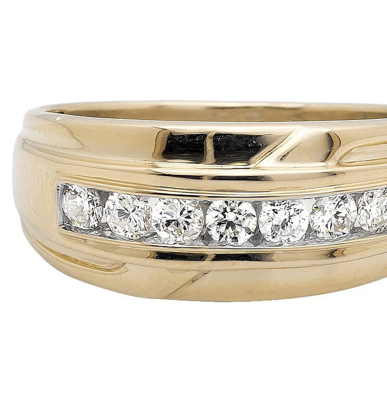 Men's 10K Yellow Gold Diamond Wedding Ring Band 0.50ct X1890