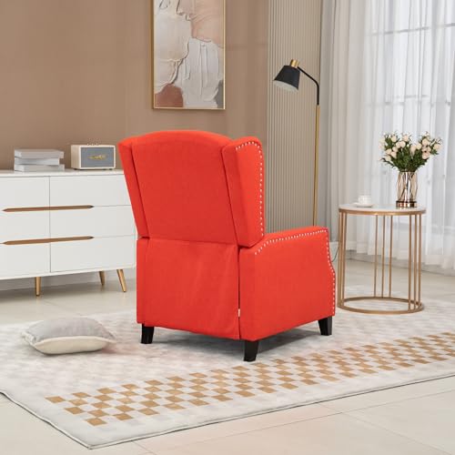 Adjustable Wingback Recliner Chair with Footrest, Red M148873