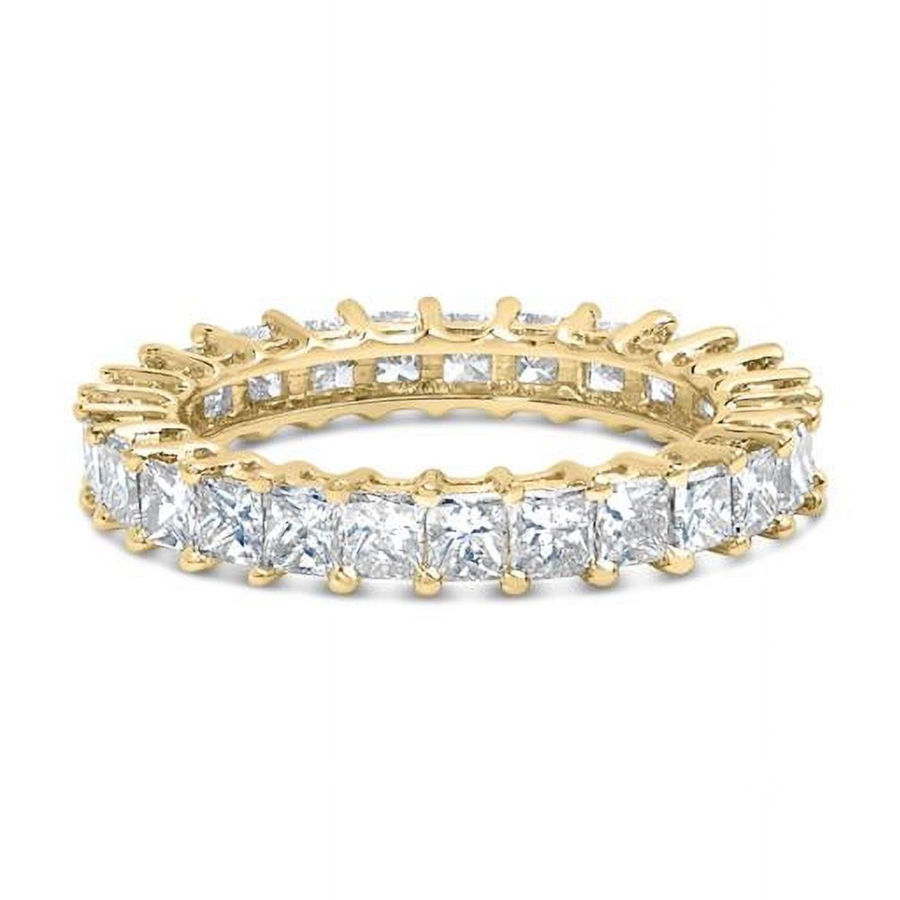 Infinite Jewels 14K Yellow Gold 3.0 CTTW Shared Prong-Set Princess-cut Diamond Eternity Band Ring, H-I Color - SI1-SI2 Clarity - Ring Size 8