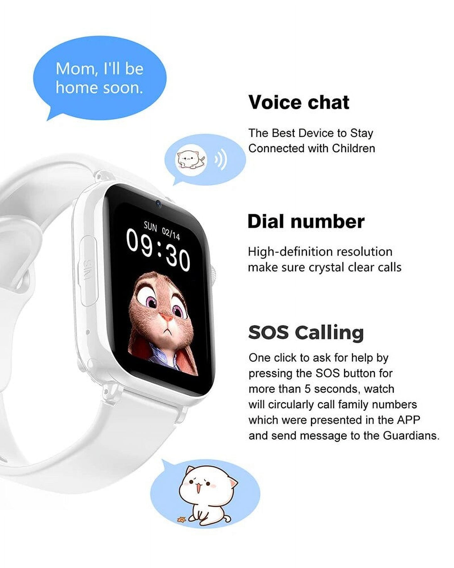 Kids 4G Smart Watch GPS Tracker Video Call Waterproof M2381