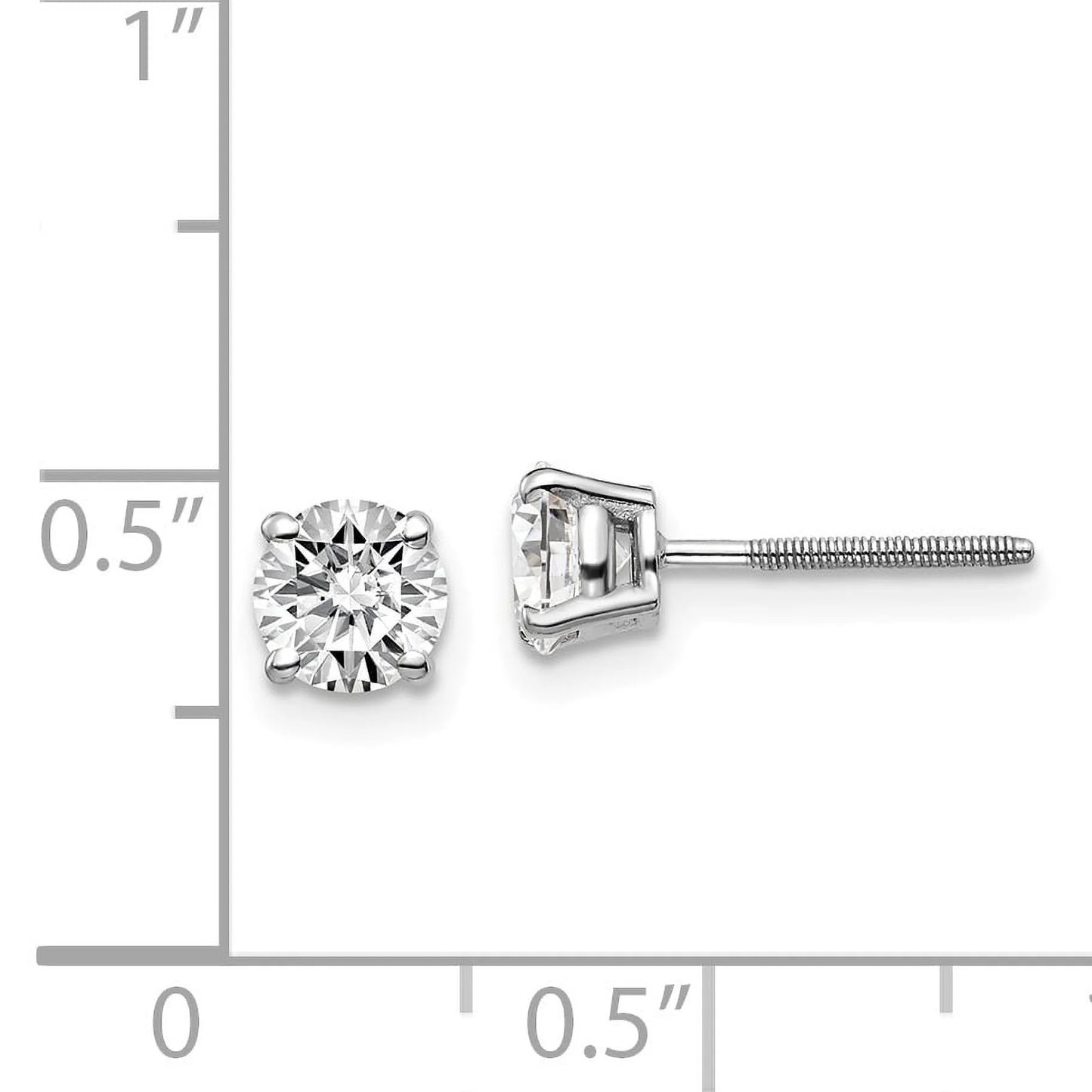 14k White Gold 1ct Diamond Stud Earrings G107556