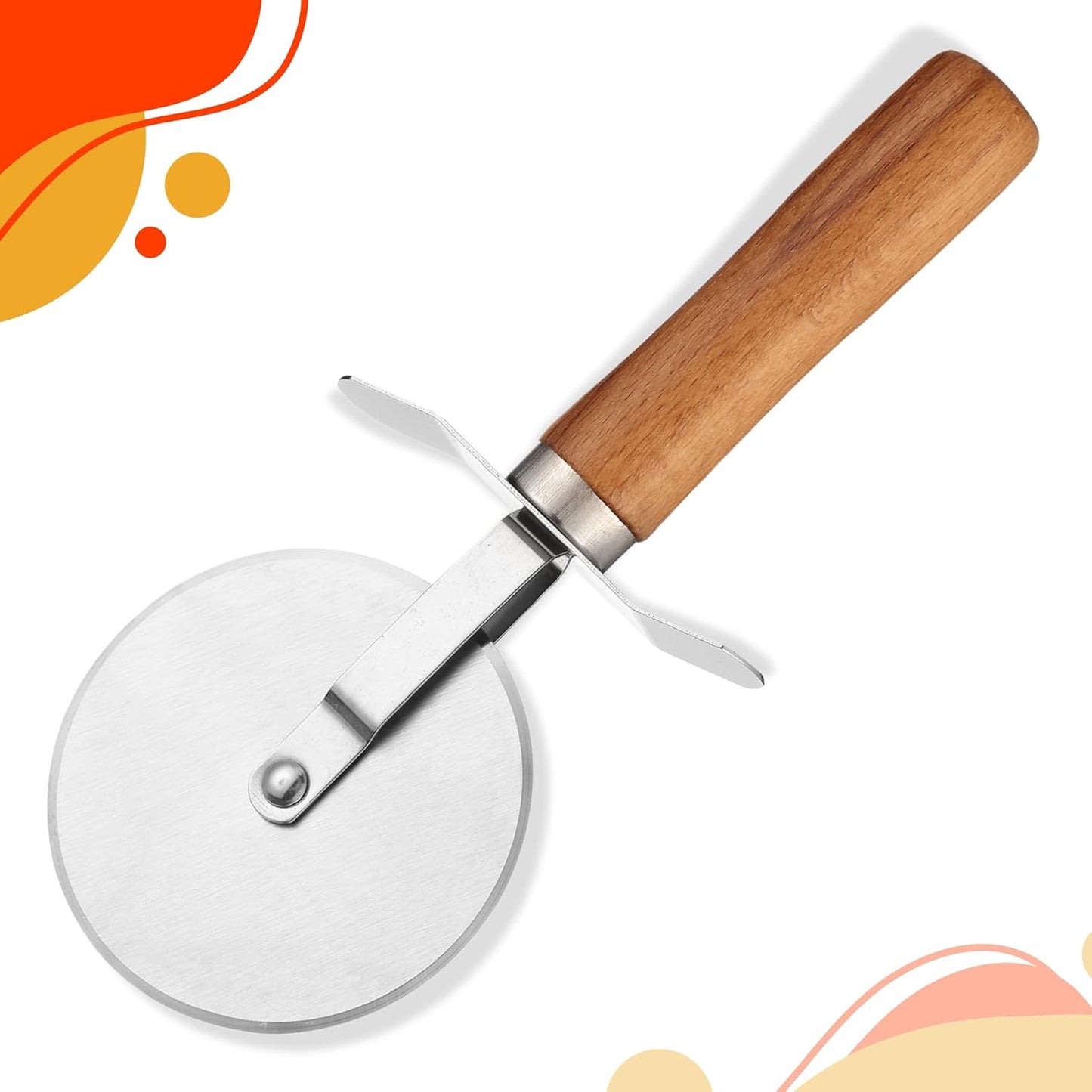 Pizza Stone Set of 3 with Wooden Peel and Stainless Steel Cutter A759