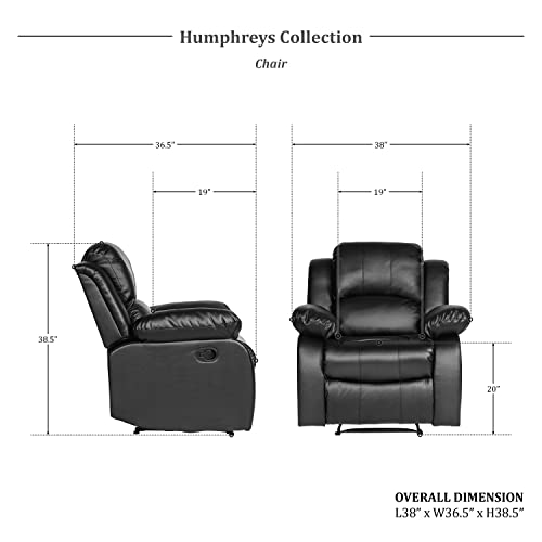 Lexicon Humphreys Wall-Hugger Manual Reclining Chair, Brown C56213