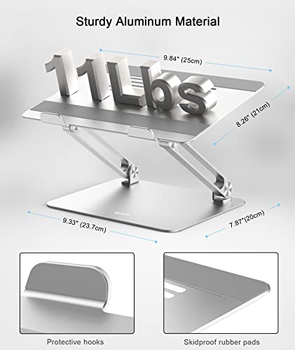BoYata Laptop Stand, Adjustable Aluminum Riser for Desk, Compatible with MacBook Pro/Air and 15-Inch Laptops P2379