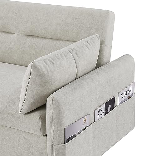 GIA 3 in 1 Convertible Sleeper Sofa Futon Couch with Adjustable Backrest, Gray K696399