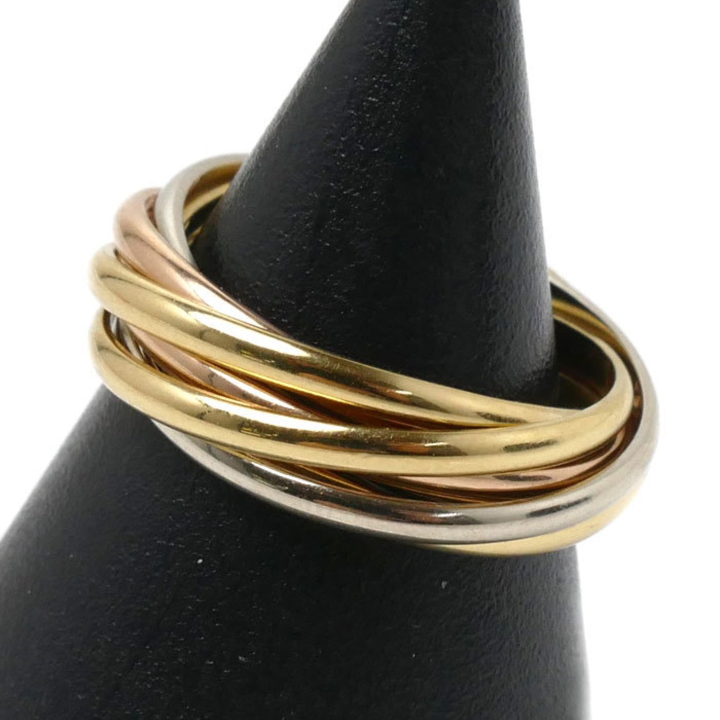 CARTIER K18YG PG WG Trinity 7-row Ring Ladies B614