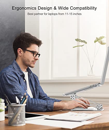 BoYata Laptop Stand, Adjustable Aluminum Riser for Desk, Compatible with MacBook Pro/Air and 15-Inch Laptops P2379