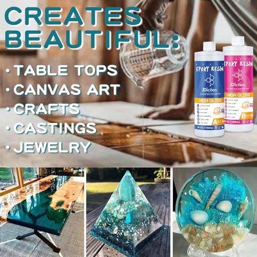 JDiction Epoxy Resin Kit 80OZ Crystal Clear Non Toxic D571