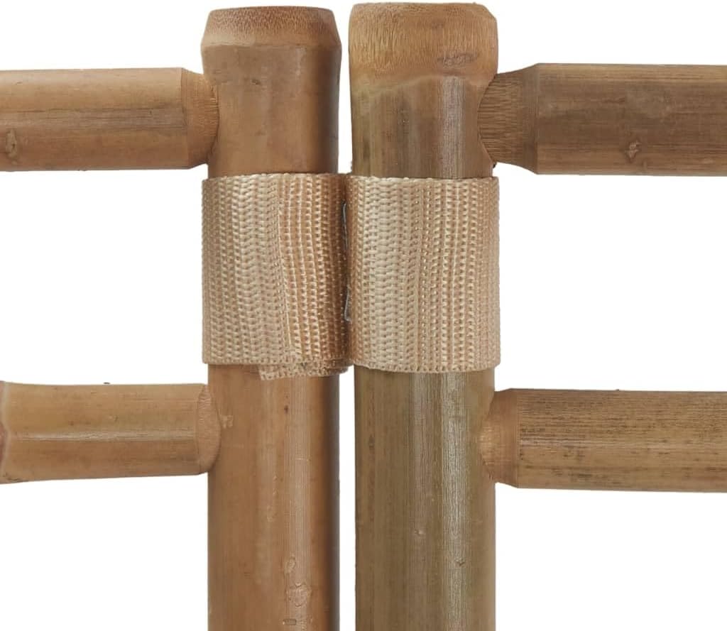 Bamboo 4-Panel Room Divider 63" Cream White Y56303