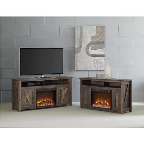 Ameriwood Home Farmington Electric Fireplace Console 50" TV Stand, Black Oak D89553
