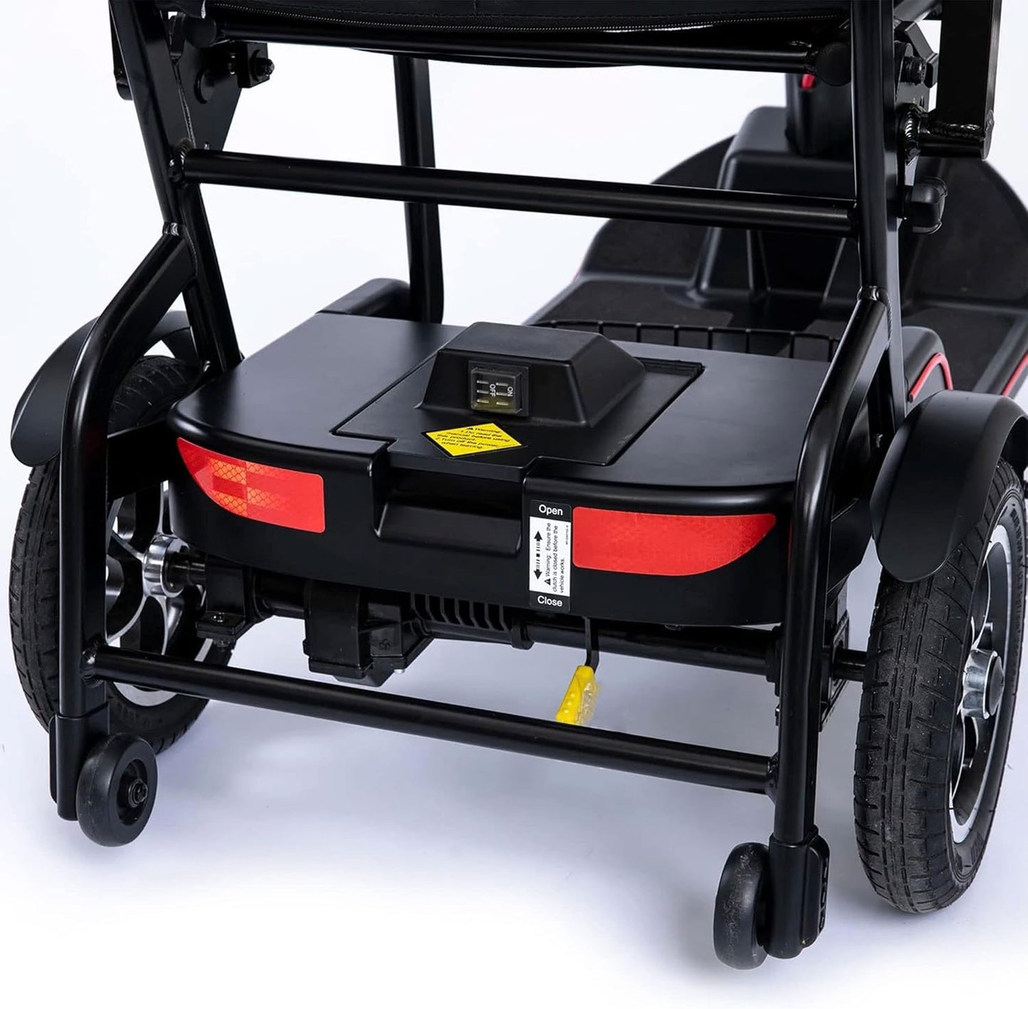 FeatherMobility Black 4 Wheel Mobility Scooter with Long Range Battery, Compact Fold Z375