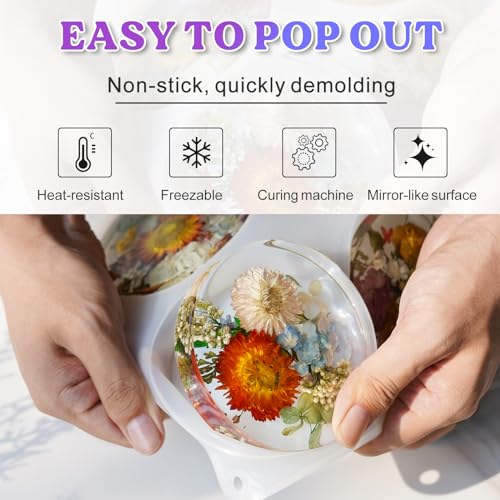 LET'S RESIN 6 Cavity Silicone Coaster Mold for Epoxy Resin, Round F69732
