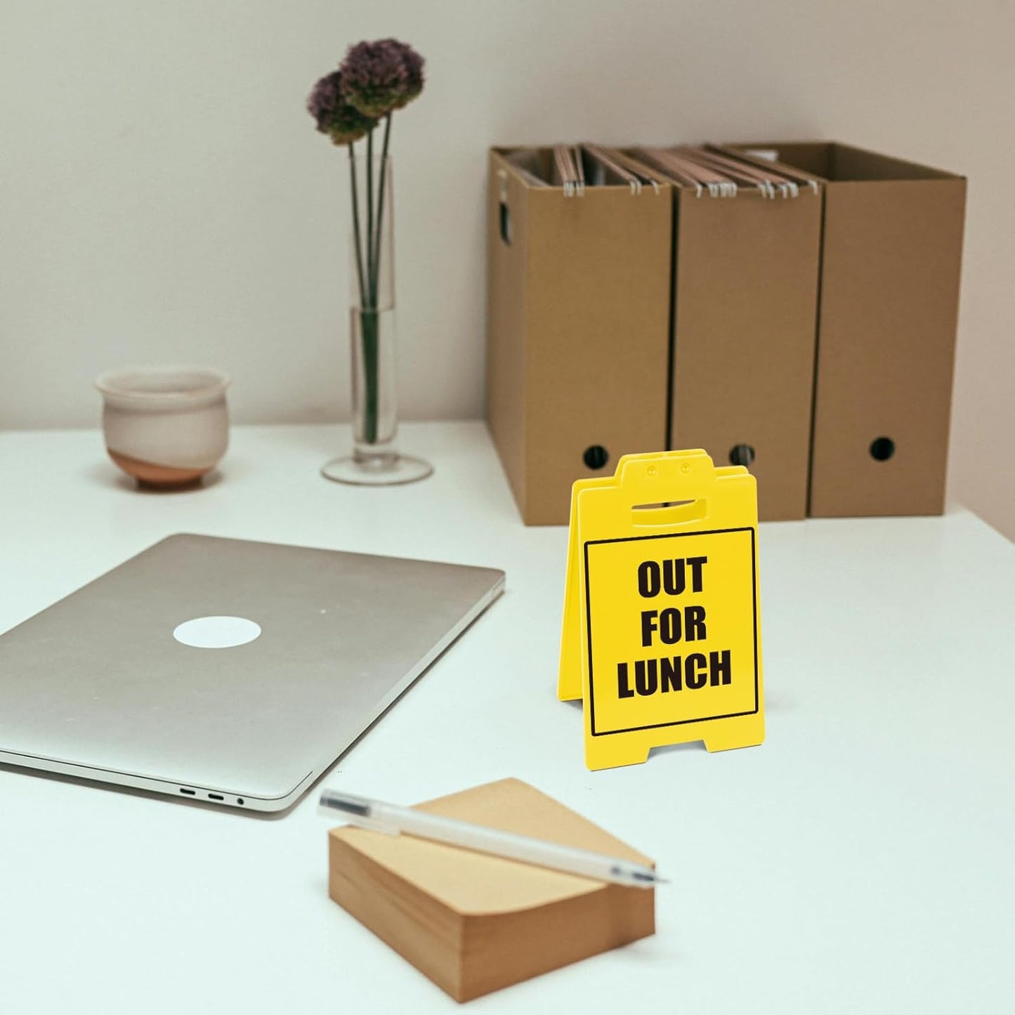 OUT FOR LUNCH Sign, Office Desk Accessories, Cubicle Decor Z59108