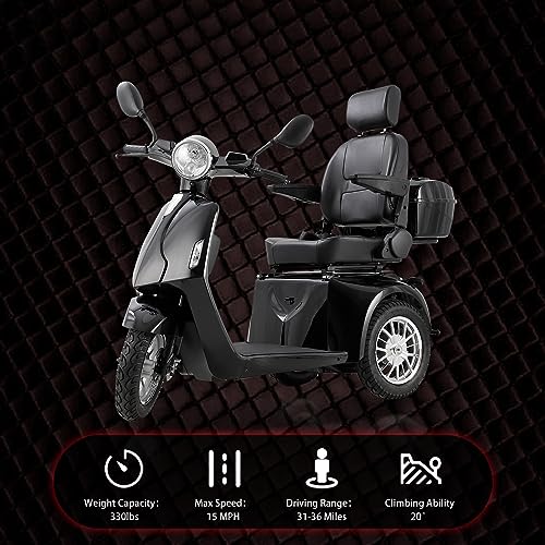 Folding Mobility Electric Trike 60V 800W for Adults, 3-Wheel, Black X4760