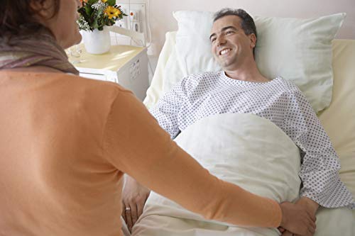 Hospital Gown 6 Pack for Women and Men, Cotton Blend, White, Fits Up to 2XL F75742