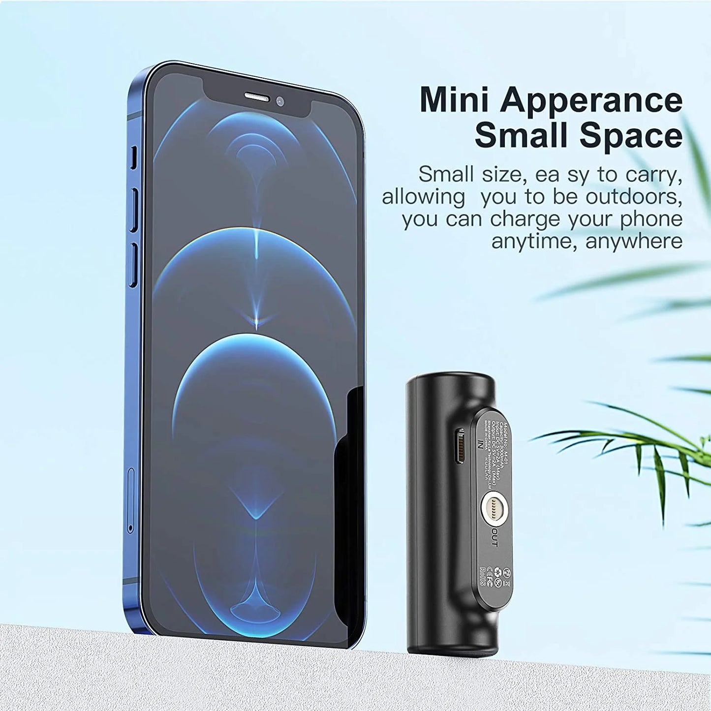 3 in 1 Magnetic Power Bank for Oculus Quest 2, 3000mAh Portable Charger (Black) T494
