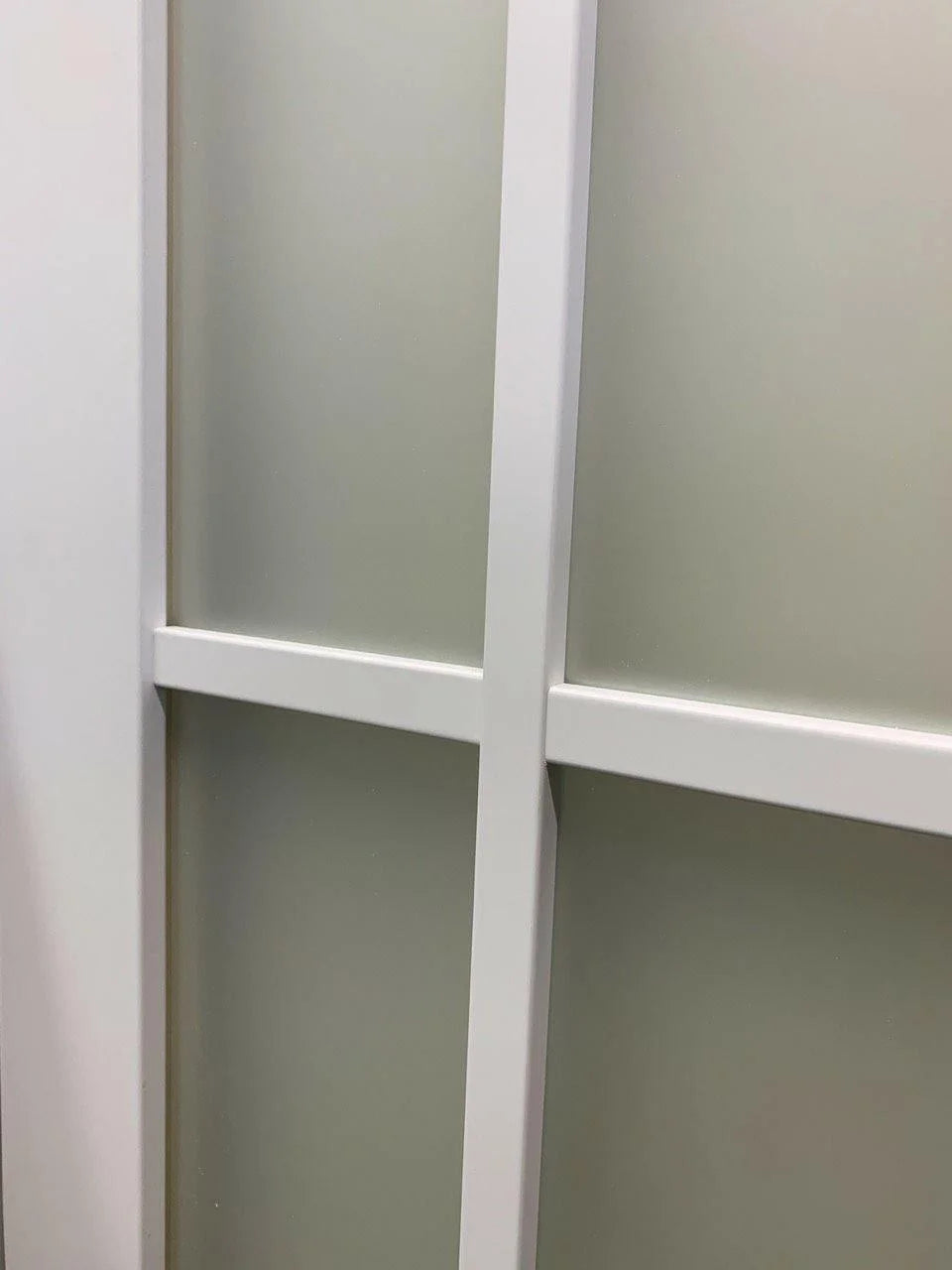Solid French Double Doors 48 x 80 inches Frosted Glass T7554