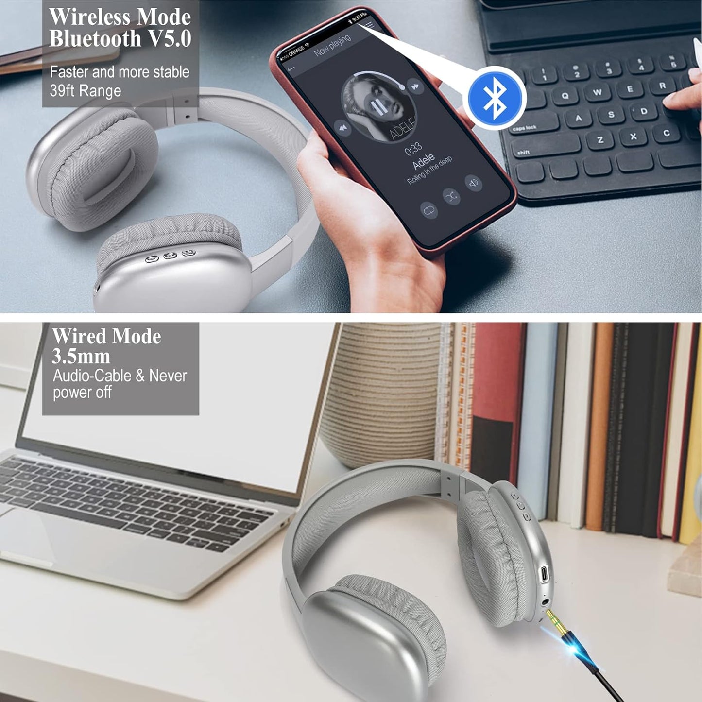 Gaming Headphones for Meta Quest 2 with Custom Length Cable W5829