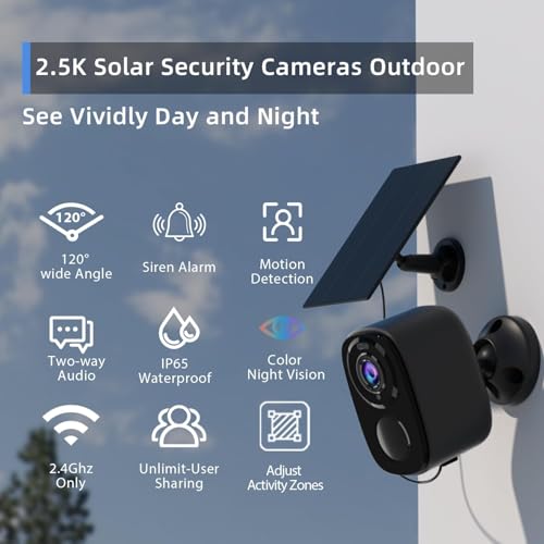 Wireless Outdoor Security Camera 5MP Battery Powered with AI Motion Detection W885