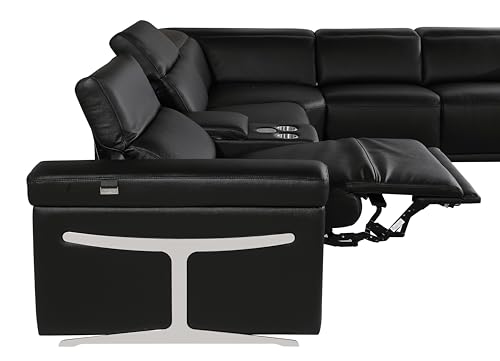 Riccardo 6-Piece Italian Leather Sectional Sofa with Power Reclining Seats, White L74812
