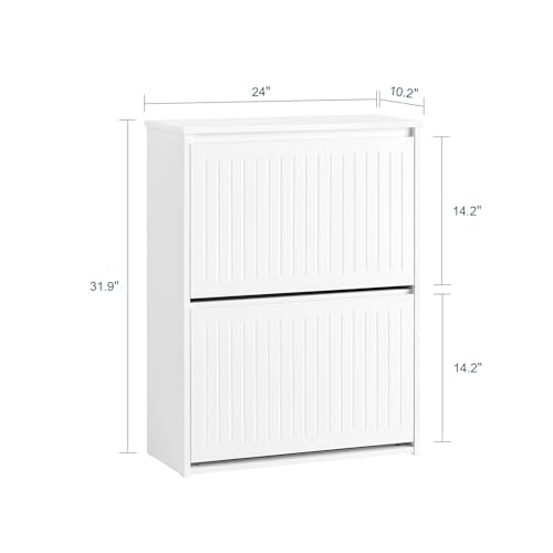Haotian Shoe Storage Cabinet with 2 Flip-Drawers, White A706524