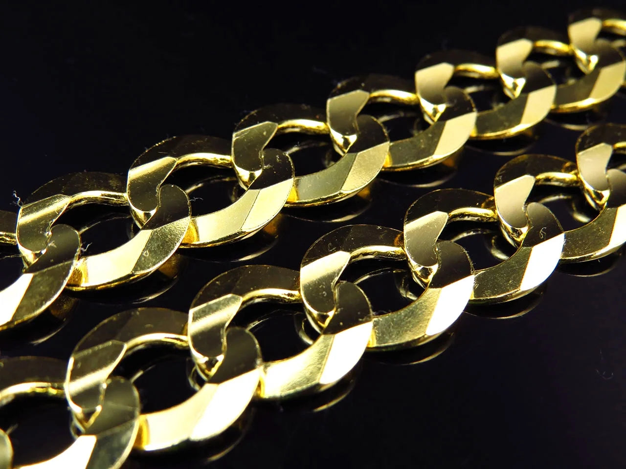 Real 10K Yellow Gold Cuban Link Chain Necklace 20-30" C25434