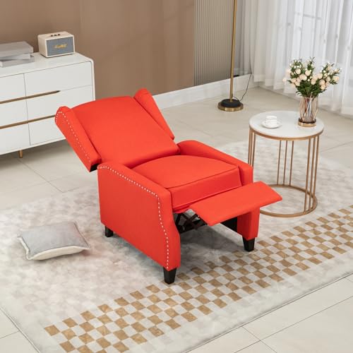 Adjustable Wingback Recliner Chair with Footrest, Red M148873