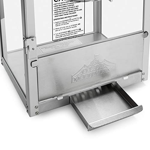 Olde Midway Bar Style Popcorn Machine with 8-Ounce Kettle - Black P70905