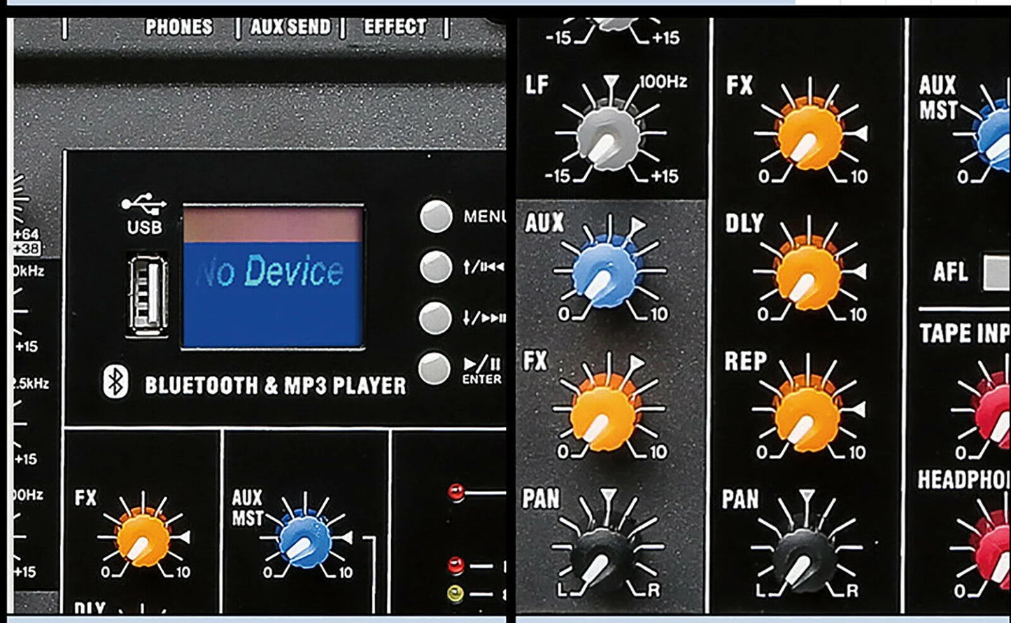 Fichiouy Pro 12-Channel Audio Mixer with Bluetooth and USB W92087