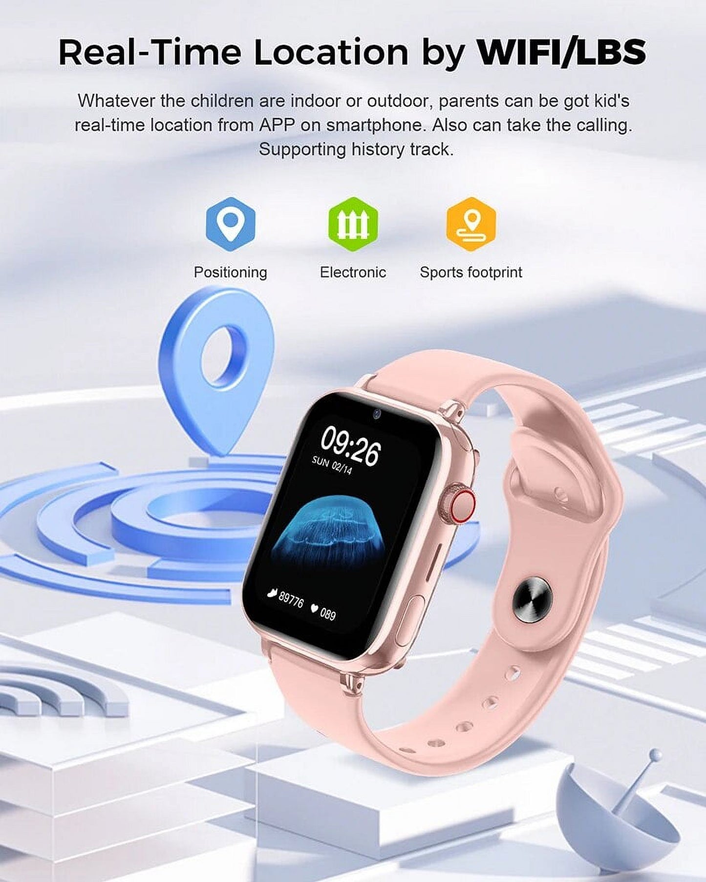 Kids 4G Smart Watch GPS Tracker Video Call Waterproof M2381