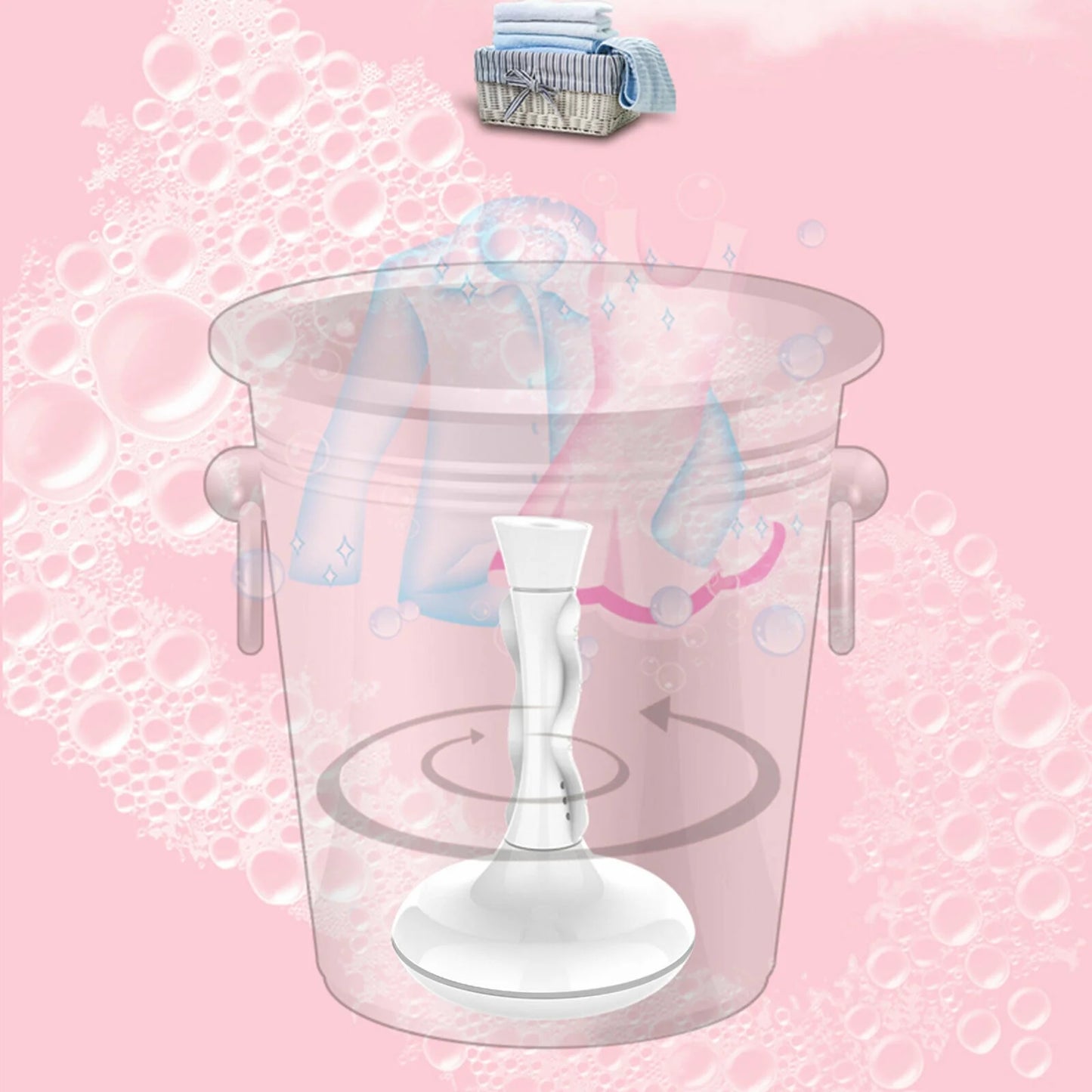 TOOL1SHOoo Portable Mini Washing Machine with Turbo Rod for Camping F55532