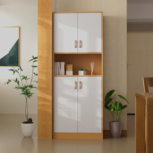 Kitchen Pantry Cabinet, 70" Tall Storage Cabinet with Doors, Freestanding Wooden Q616