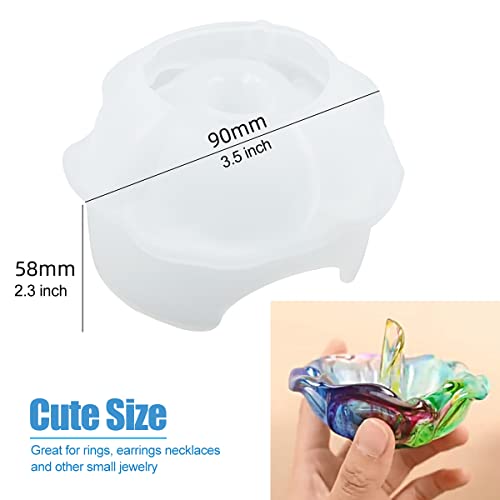Lotus Rose Silicone Mold for Resin Jewelry Tray & Candle Holder Z38054