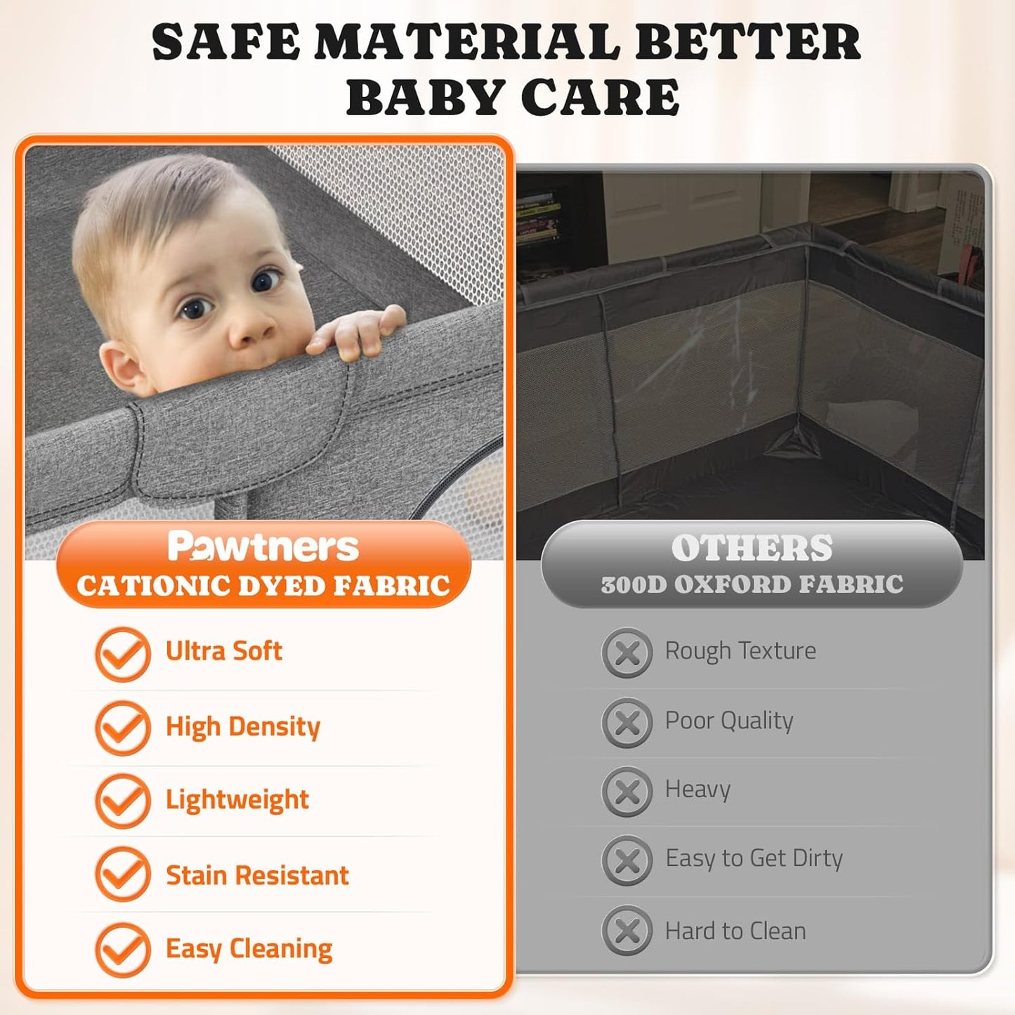 Foldable Playpen for Babies and Toddlers with Ocean Ball and Handles A191830