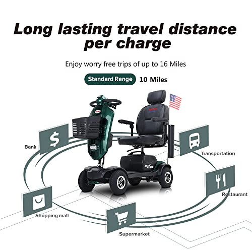 Electric Mobility Scooter for Adults and Seniors, 4-Wheel, 300 lbs Capacity V8943
