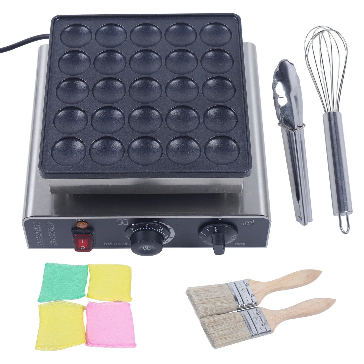 800W Commercial Nonstick Waffle Maker Mini Dutch Pancake Baker E43707