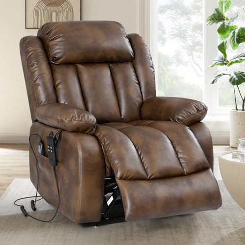 Power Lift Chair Recliner for Elderly with Heat and Massage, Dark Blue F8425