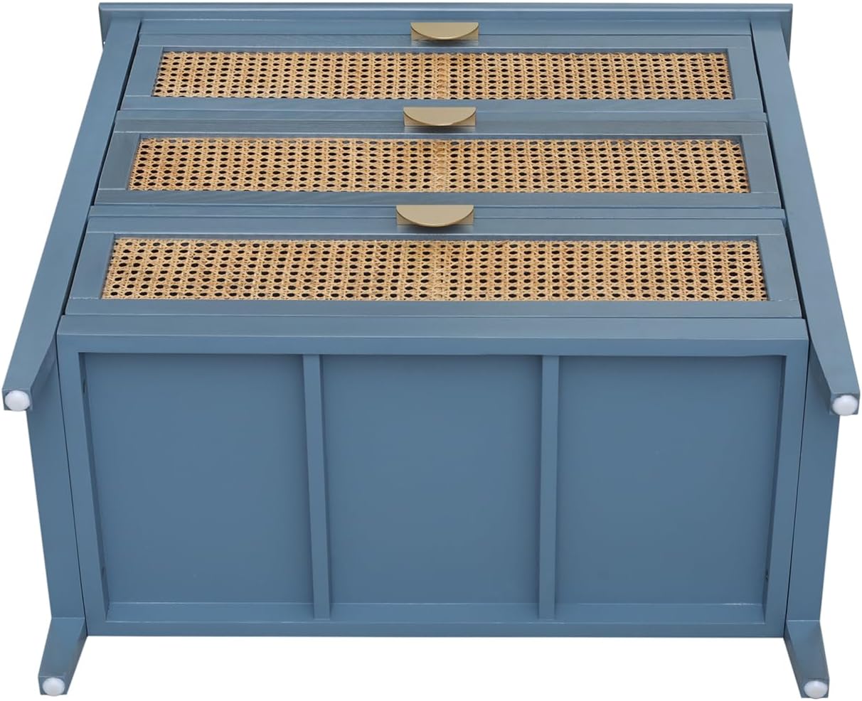 3 Drawer Rattan Accent Cabinet Sideboard L76013