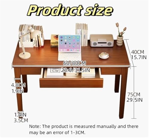 Computer Desk with Chair Set, Wood Writing Desk, Brown M22996