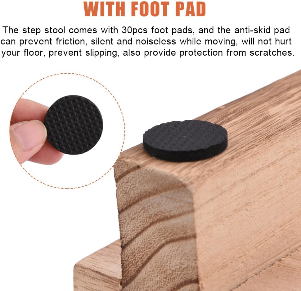 Wood Step Stool for Kids, Bathroom and Kitchen K401