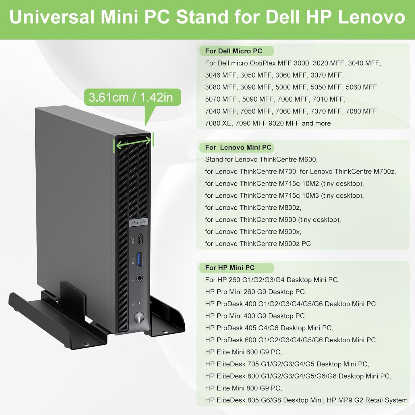 Universal Mini PC Desk Stand for Dell HP Lenovo Adjustable Vertical Holder V5694