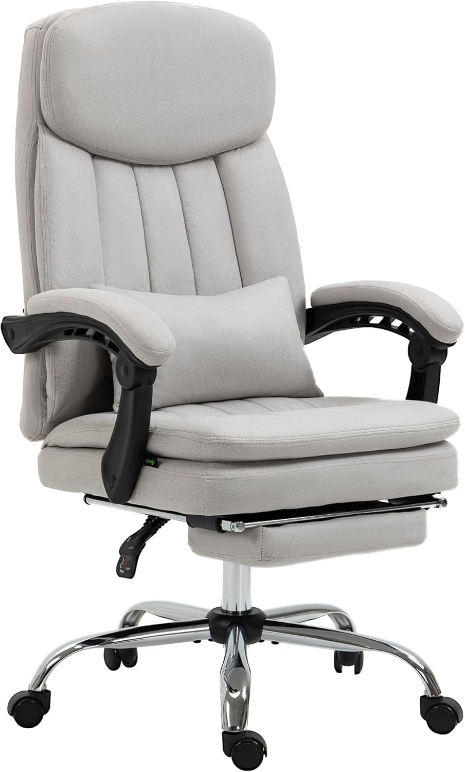 Executive Massage Office Chair Swivel Reclining PU Leather with Lumbar Support, Light Gray P303