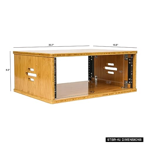 Sound Town DIY 4U Solid Bamboo Studio Rack STBR-4U T5074