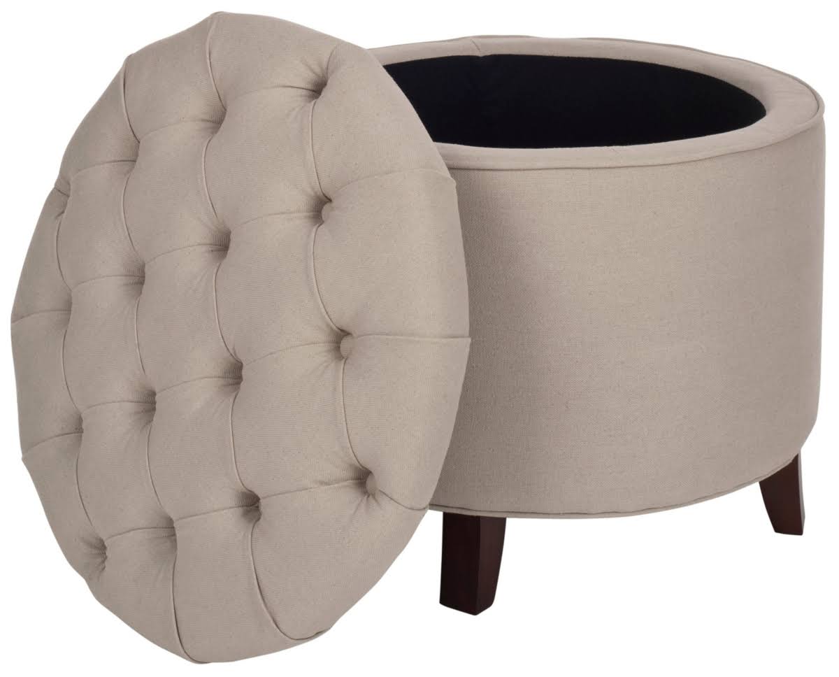 Safavieh Amelia Red Velvet Tufted Storage Ottoman N6567