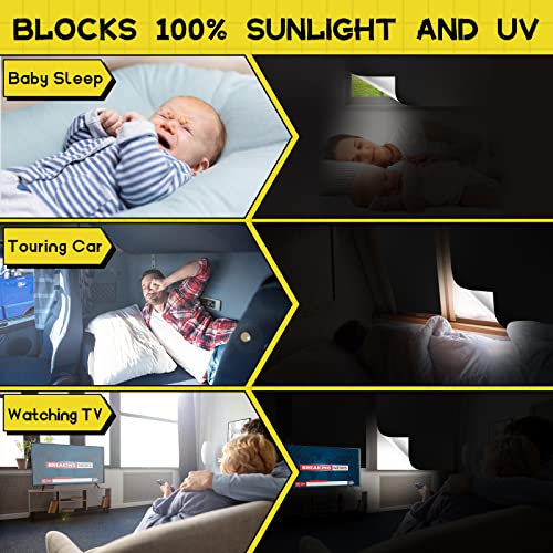 Blackout Blinds 118" x 57" Portable Window Shades for Nursery, Bedroom, RV (Gray-Silver) T863756