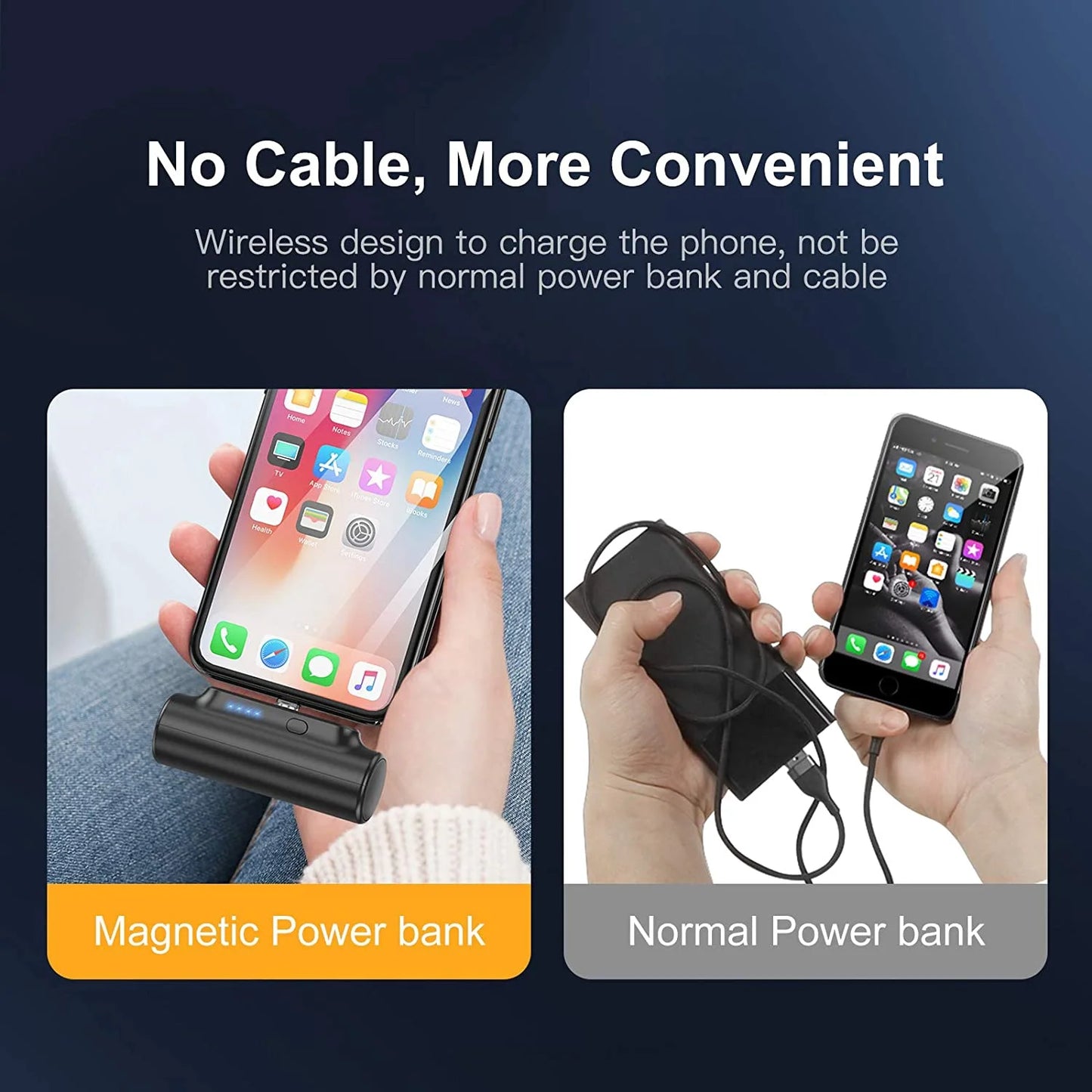 3 in 1 Magnetic Power Bank for Oculus Quest 2, 3000mAh Portable Charger (Black) T494