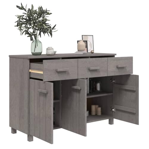 Buffets & Sideboards Sideboard Light Gray Solid Wood Pine with Sliding Drawers V580284